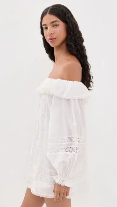 Show Me Your Mumu eadow Mini Dress Cream Voile Trim | Thumbnail 4