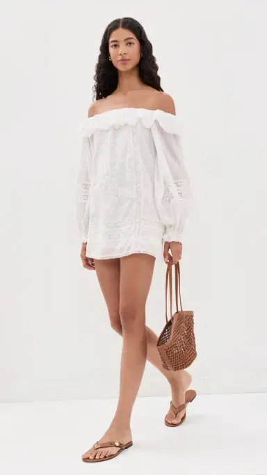Show Me Your Mumu eadow Mini Dress Cream Voile Trim | Thumbnail 5