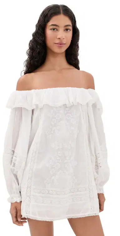 Show Me Your Mumu eadow Mini Dress Cream Voile Trim | Thumbnail 1