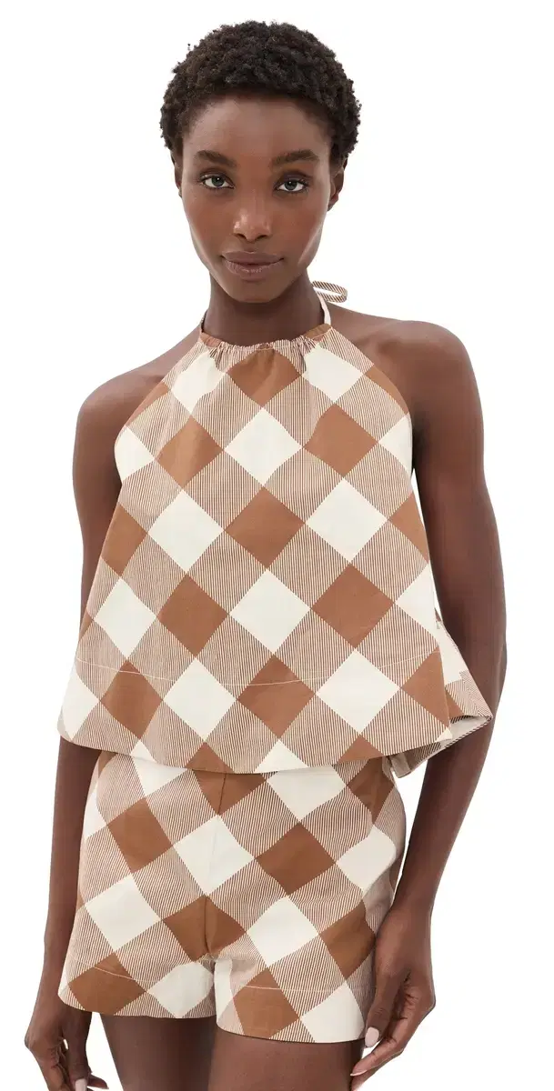 SEROYA Brissa Top Cedarwood Gingham