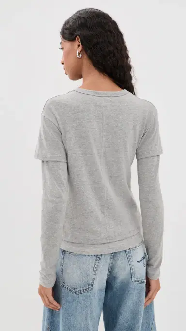 EB Denim Rory ayered ong Sleeve Heather Grey | Thumbnail 3