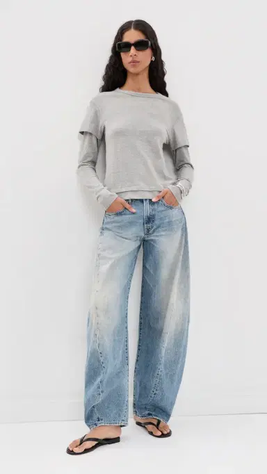 EB Denim Rory ayered ong Sleeve Heather Grey | Thumbnail 5