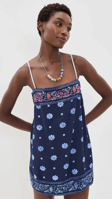 Free People Bali Take e with You Mini Dress Indigo | Thumbnail 2