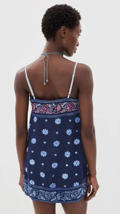 Free People Bali Take e with You Mini Dress Indigo | Thumbnail 3
