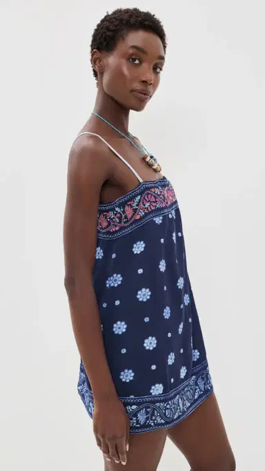 Free People Bali Take e with You Mini Dress Indigo | Thumbnail 4