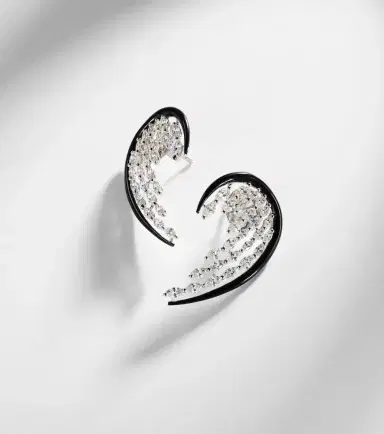Kamyen Angel Wings 18kt white gold and enamel drop earrings with diamonds | Thumbnail 5 Kamyen Angel Wings 18kt white gold and enamel drop earrings with diamonds | Thumbnail 5
