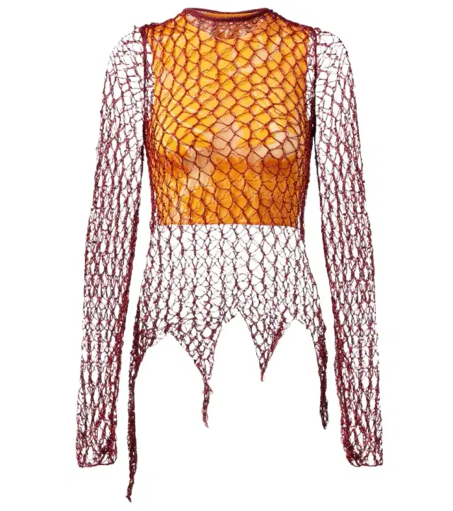 Etro Open-knit sweater and printed crop top set