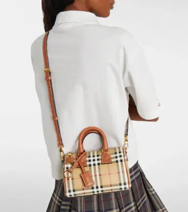 Burberry Check Mini tote bag | Thumbnail 4 Burberry Check Mini tote bag | Thumbnail 4