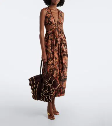Zimmermann Goldentime Medium ruffled raffia tote bag | Thumbnail 4 Zimmermann Goldentime Medium ruffled raffia tote bag | Thumbnail 4
