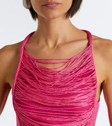 The Attico Fringed halterneck minidress | Thumbnail 5