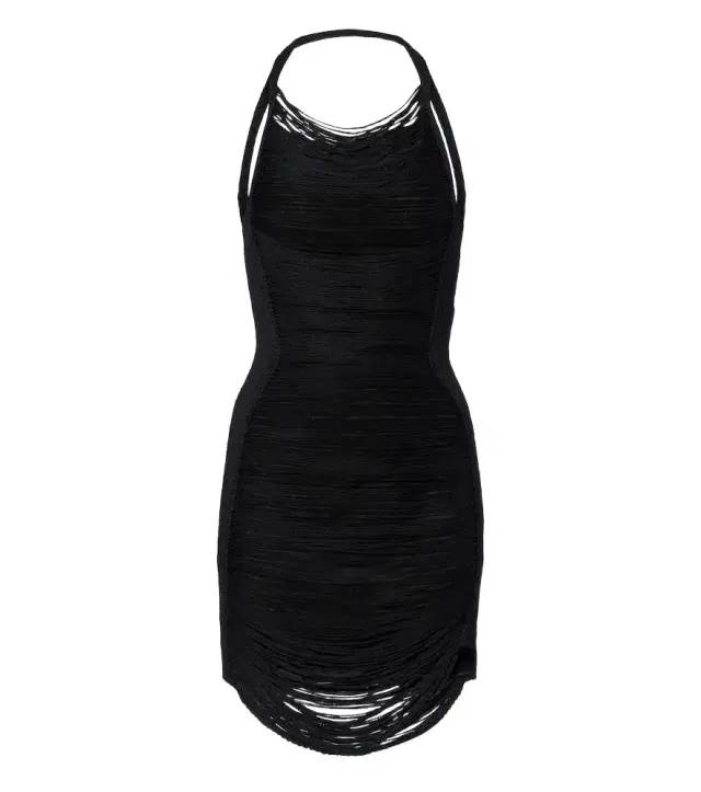 The Attico Fringed halterneck minidress