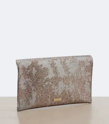Aquazzura Envelope sequined metallic leather clutch | Thumbnail 2