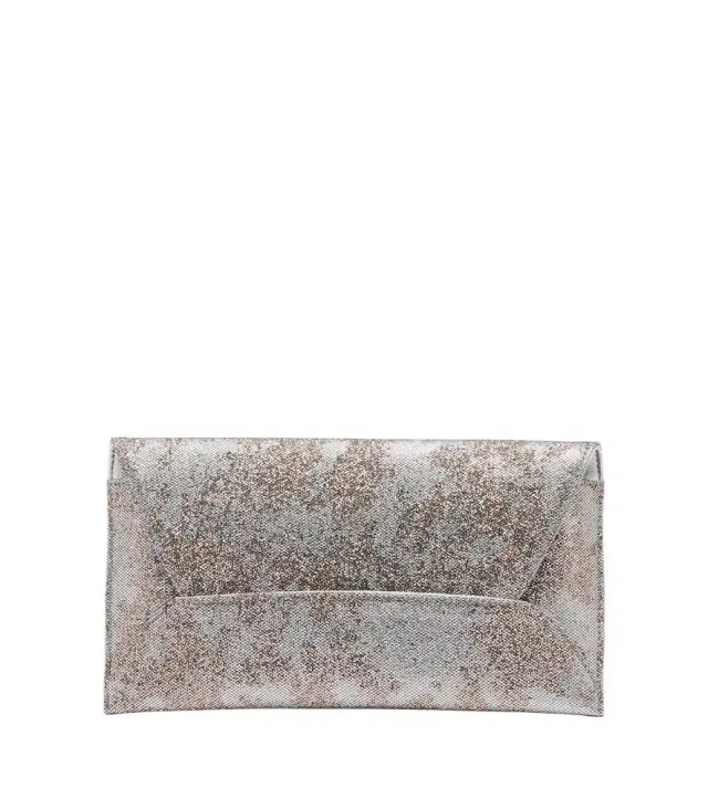 Aquazzura Envelope sequined metallic leather clutch