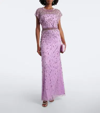 Jenny Packham Lauretta sequined tulle gown | Thumbnail 3