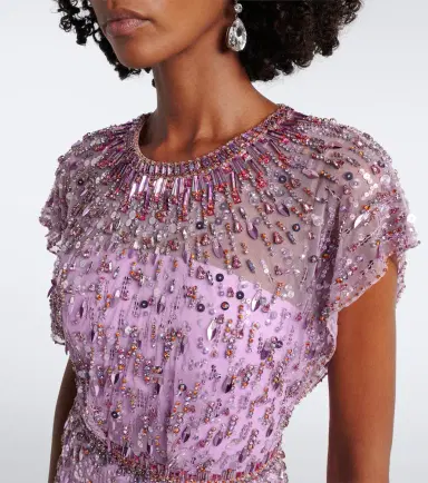 Jenny Packham Lauretta sequined tulle gown | Thumbnail 4
