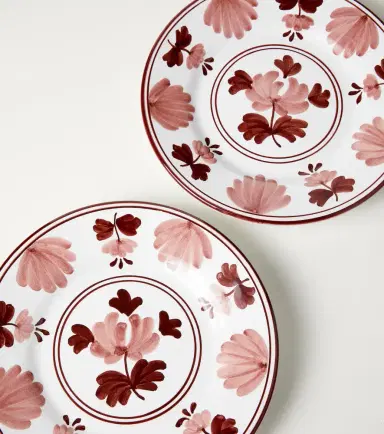 Cabana Blossom set of 2 ceramic dessert plates | Thumbnail 2