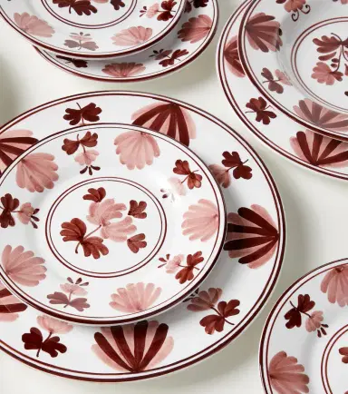 Cabana Blossom set of 2 ceramic dessert plates | Thumbnail 3