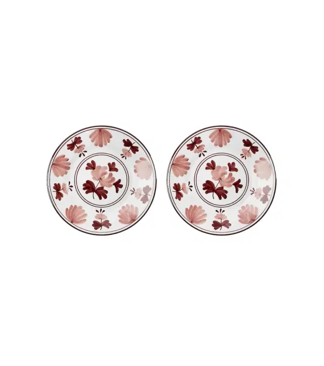 Cabana Blossom set of 2 ceramic dessert plates