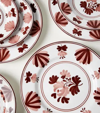 Cabana Blossom set of 2 ceramic dinner plates | Thumbnail 2