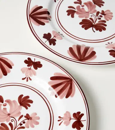 Cabana Blossom set of 2 ceramic dinner plates | Thumbnail 3