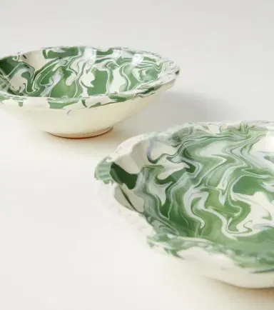 Cabana Marbled set of 2 ceramic bowls | Thumbnail 2