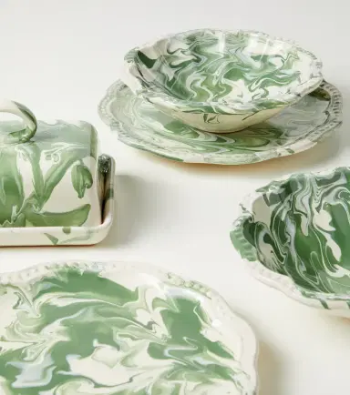 Cabana Marbled set of 2 ceramic bowls | Thumbnail 3