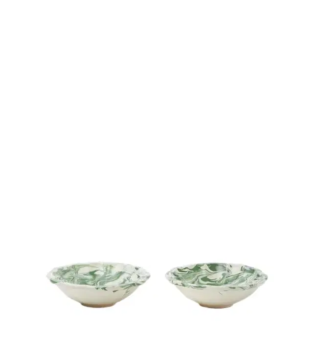 Cabana Marbled set of 2 ceramic bowls