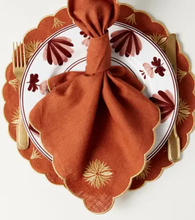 Cabana Terracotta set of 2 linen and cotton napkins | Thumbnail 3