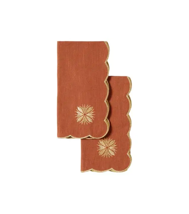 Cabana Terracotta set of 2 linen and cotton napkins