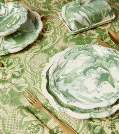 Cabana Marbled set of 2 ceramic dessert plates | Thumbnail 2