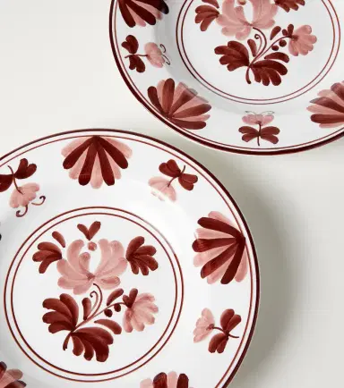 Cabana Blossom set of 2 ceramic soup plates | Thumbnail 2