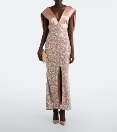 La Fuori Là Fuori Genevieve embellished lace and satin gown | Thumbnail 5