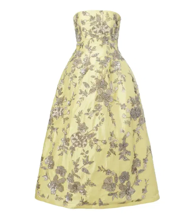 La Fuori Là Fuori Aurelia sequined silk bustier dress