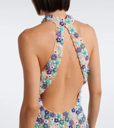 La Fuori Là Fuori Arbor beaded open-back minidress | Thumbnail 5