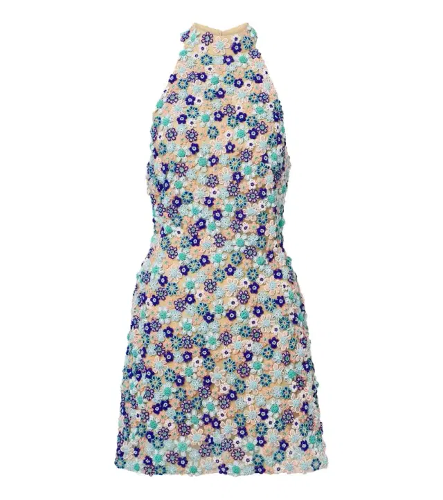 La Fuori Là Fuori Arbor beaded open-back minidress