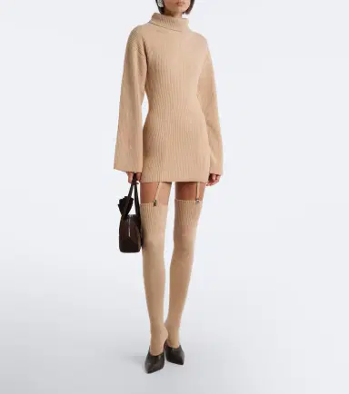 Aya Muse Cursa ribbed-knit wool minidress and tights set | Thumbnail 5