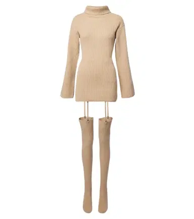 Aya Muse Cursa ribbed-knit wool minidress and tights set | Thumbnail 1