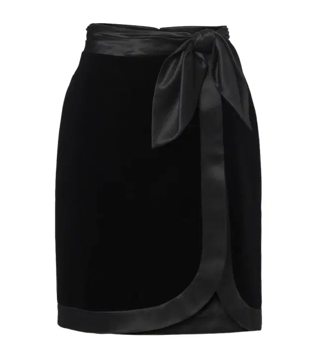 Saint Laurent Silk-trimmed velvet wrap skirt