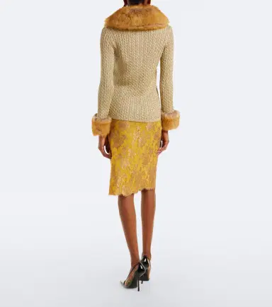 Saint Laurent Lace pencil skirt | Thumbnail 3