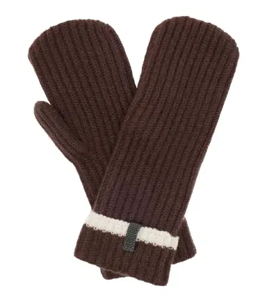 Brunello Cucinelli onili ribbed-knit cashmere mittens | Thumbnail 1