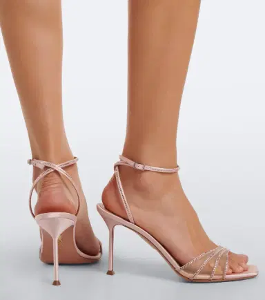 Aquazzura Dream Girl suede and mesh sandals | Thumbnail 6