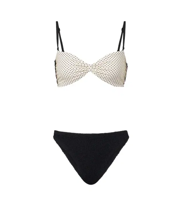 Hunza G Delphine polka-dot reversible bikini