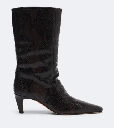 JUDE Cave snake-effect leather mid-calf boots | Thumbnail 2