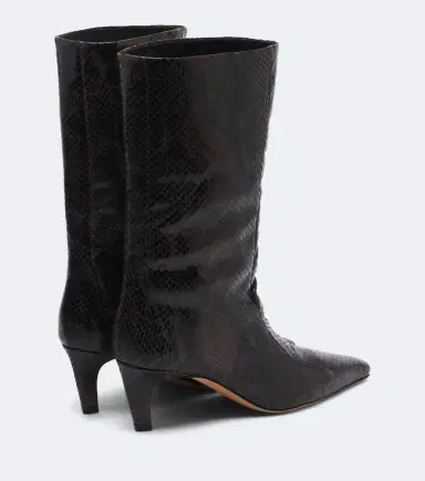 JUDE Cave snake-effect leather mid-calf boots | Thumbnail 3