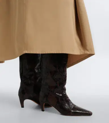 JUDE Cave snake-effect leather mid-calf boots | Thumbnail 5