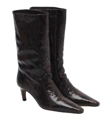 JUDE Cave snake-effect leather mid-calf boots | Thumbnail 1