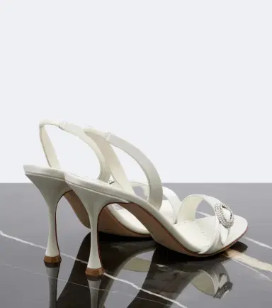 Manolo Blahnik Zutosan embellished satin slingback sandals | Thumbnail 4