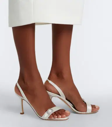 Manolo Blahnik Zutosan embellished satin slingback sandals | Thumbnail 5