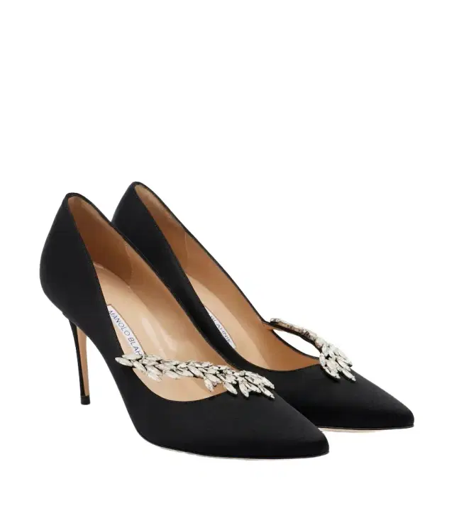 Manolo Blahnik Nadira embellished satin pumps