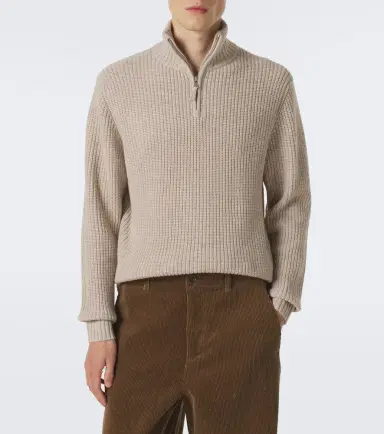 Allude Wool and cashmere half-zip sweater | Thumbnail 4